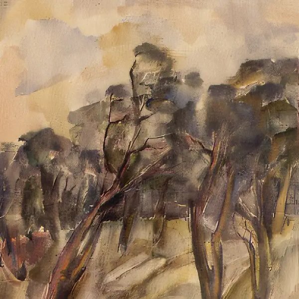公园里的树,1991年,纸本水彩画,60x40