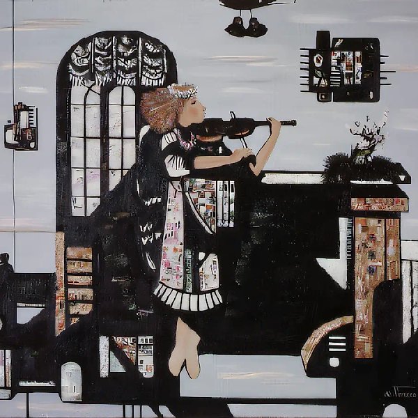 Music, 1991, canvas, oil, 140x150