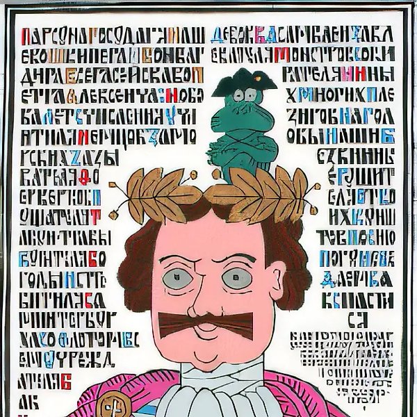 Петр 1, 1993, бумага на картоне, тушь, гуашь, оригинальный текст, 27х38 Собственность автора