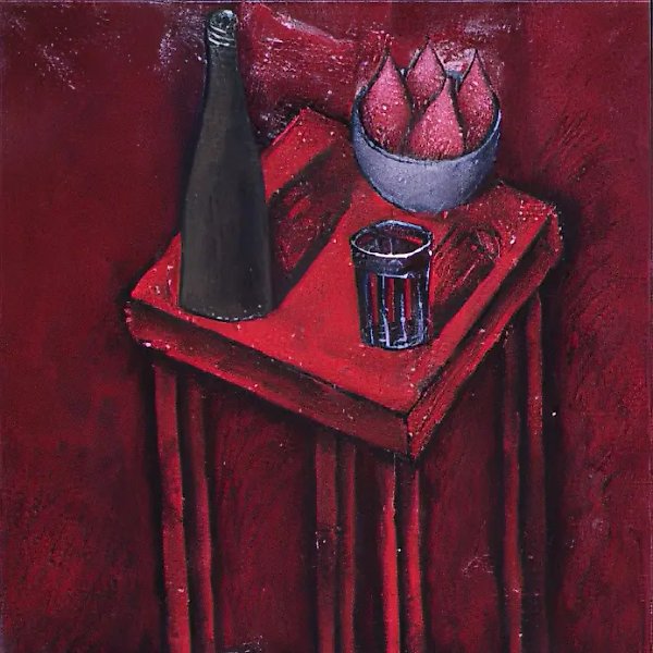 Натюрморт с чёрным стаканом, 1992, холст, масло, 80х60. Частная коллекция. Лондон