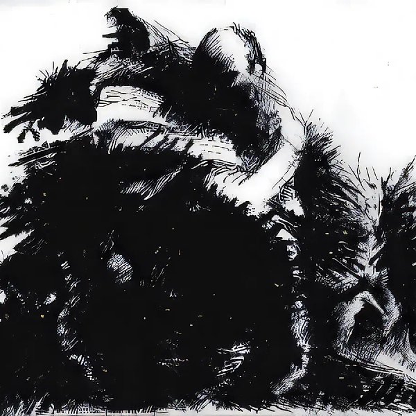 From the Series "Doubts of Faustus". Sheet 14, 1989, paper, indian ink, 61x65 Private collection. Spain