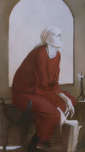 Dante  Aligieri, 1992, levkas, oil, 97x35 Author`s property