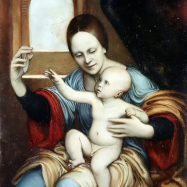 Madonna with a Mirror, 1993, levkas, oil, 24x19 Author`s property