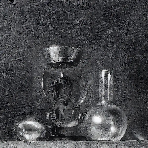 Still Life with Scales, 1991, paper, indian ink, pen, 31x36 Author`s property
