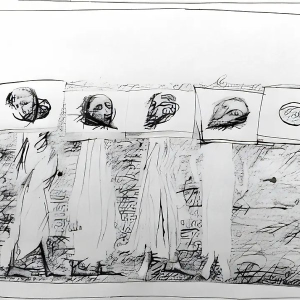 Из цикла "Терпение", 1965, бумага, тушь, 83х51 Частное собрание. Россия