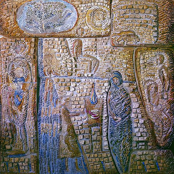 Семья, 1979, камень, смальта, 250х200 Собственность автора