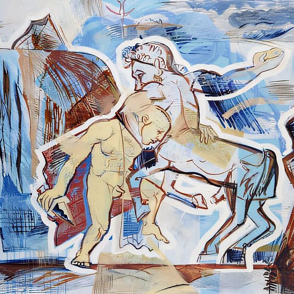 Dangerous plays., 1997, oil on canvas, 120x140 Author`s property