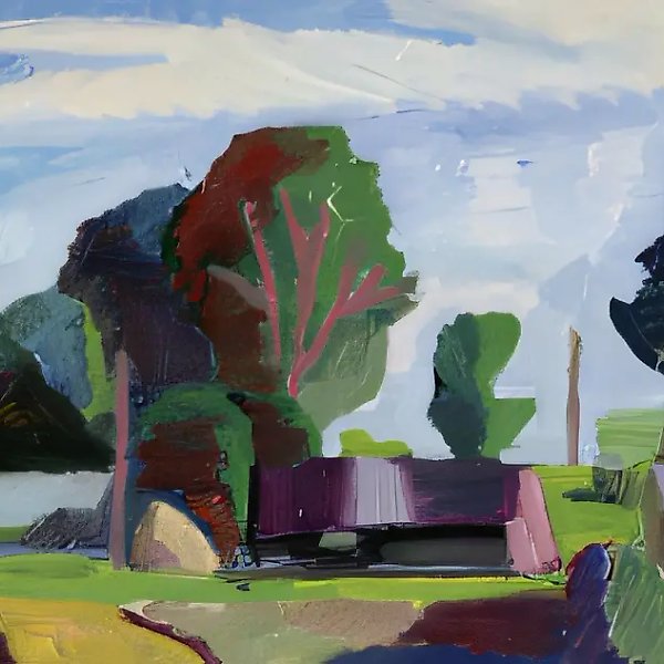 Midday in Kuznechenki., 1997, oil on canvas, 25x45 Author`s property