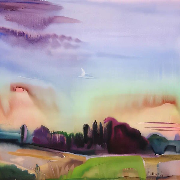 The new moon has risen., 1996, paper, water-colour, 45x50 Author`s property