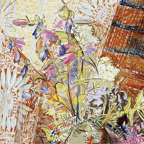 A bunch with bluebells., 1996, paper, pastel, 45x50 Author`s property