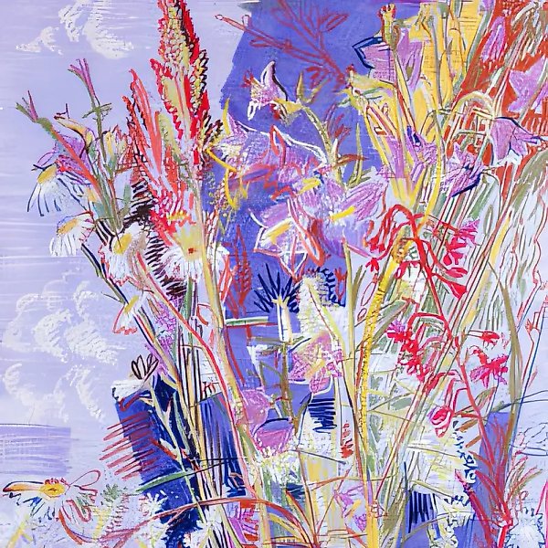 Meadow flowers., 1997, paper, gouach, pastel, 50x45 Author`s property