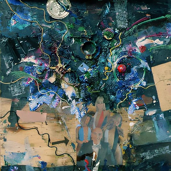 Букет, 1989, фанера, коллаж, масло, 57х49 Собственность автора