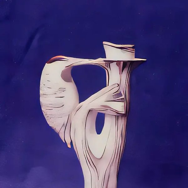 Подсвечник с дятлом, 1990, фаянс, 21х11х6 Частное собрание. Москва.