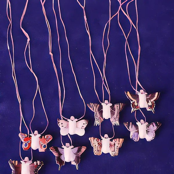 Кулон "Свинка-бабочка"    (8 шт.), 1994, фарфор, 1х5х3 Частное собрание. Москва.
