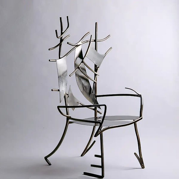 He Goes Back, 1993, steel, 110x175x105