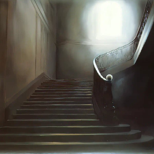 Лестница, 1984, холст, масло, 65х81 Частная коллекция. Чикаго.