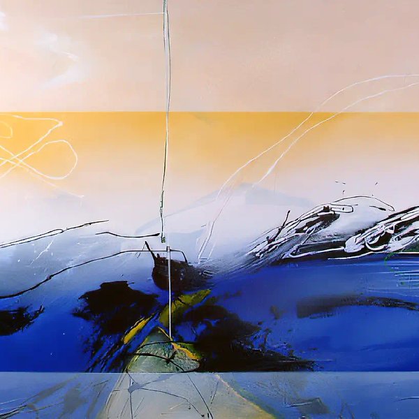 涉水，1993年，布面油画，100×100厘米