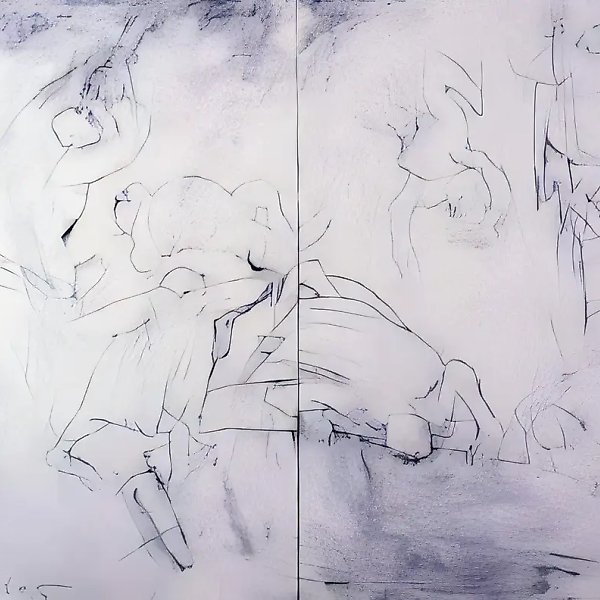 Лист №1. Из цикла "...1995...", 1995, Бумага, уголь, 107,5х158 см Собственность автора