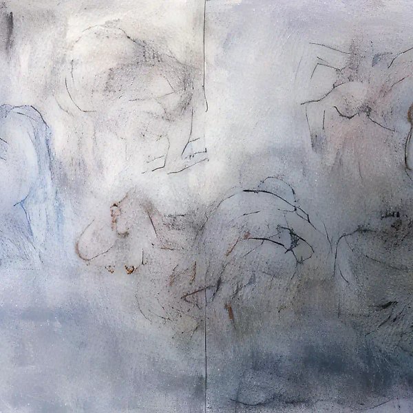 Обремененные, 1995, Тонированная бумага, уголь, пастель, 84х123 см Собственность автора
