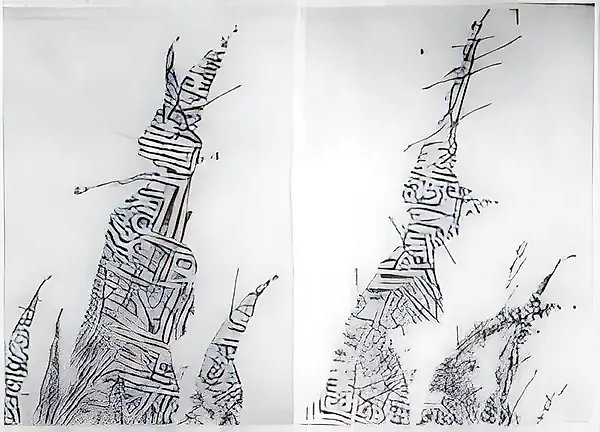 "Башни" (фрагмент из ряда), 1987, Бумага, карандаш, 27х19 см (каждый)