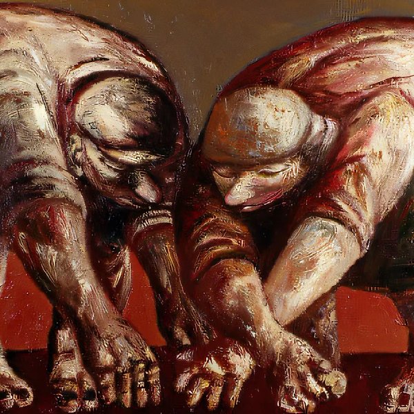 农民，1994年，布面油画，140x190厘米 作者自藏