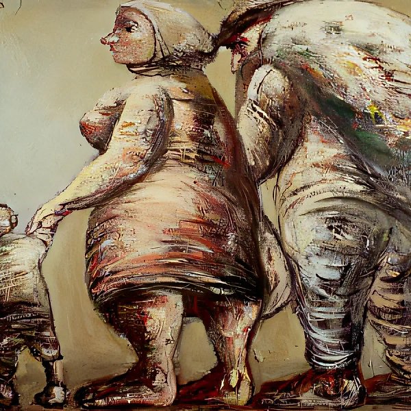 被逐出乐园，1994年，布面油画，140×180厘米，作者自藏