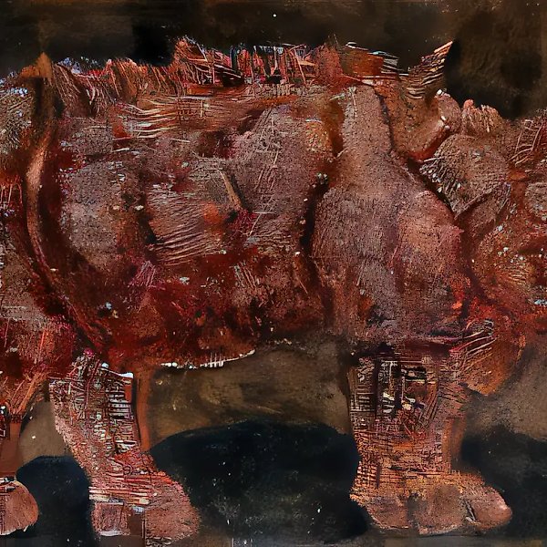 Red Rhinoceros, 1989, canvas, oil. Author`s property