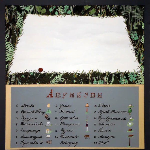 Атрибуты, 1994, Холст, акрил, 100х100 см Собственность автора