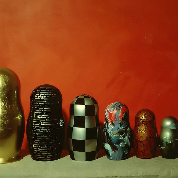 Matryoshka Dolls, 1993, Wood, oil, gold, silver, varnish, 50 x 17 x 126 cm Author’s property