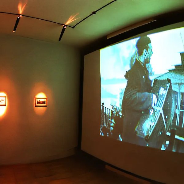 Light of a Distant Star. Video installation, «Shkola» Gallery, 1994, photo collage, VHS video projection. Authors` property