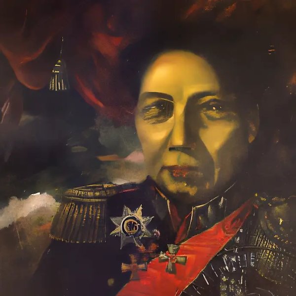 Portrait of Mao with a Red Ribbon, 1992, canvas, oil, 200x150 cm. Galerie Mur Mur, Paris, France