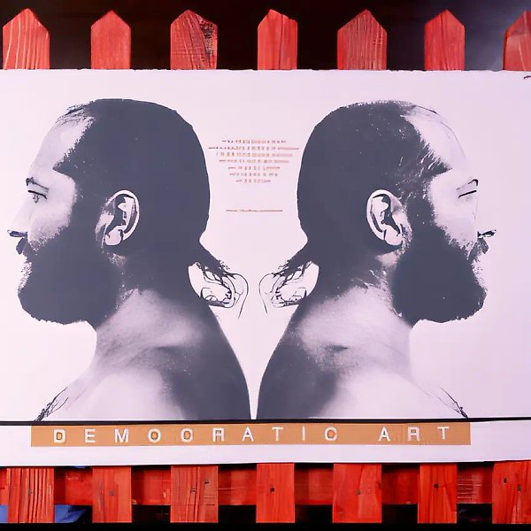Democratic Art, 1995, silkscreen, object - wood, 100x120 cm. Author`s property