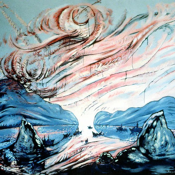 日本海之战,1990年,油画,180×200厘米,作者收藏