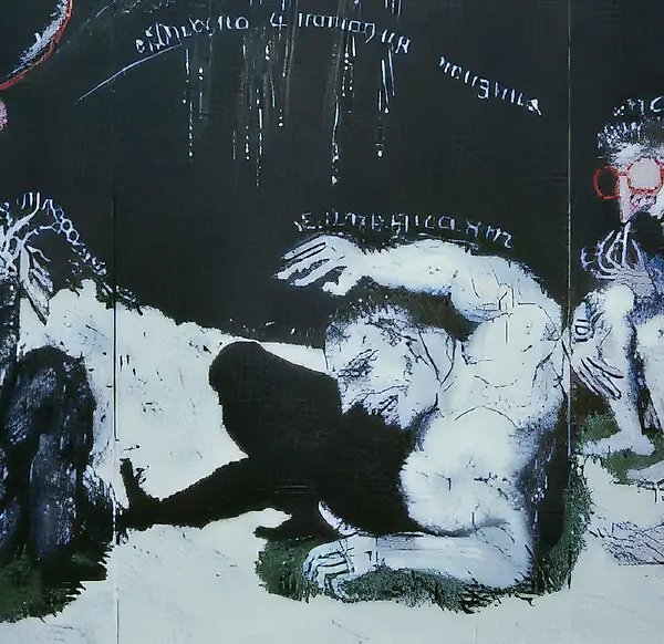 生活的戏剧与喜剧,1992年,布面油画,150x300厘米,作者收藏