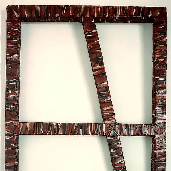 Спеленывание фахверка, 1990, Холст, масло, дерево, 153 х 102 х 8 см Собственность автора