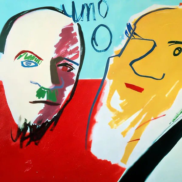 Ленин и Толстой. "Что делать, Лев?", 1988, Холст, масло, 140х180 см Городской музей, Оклахома-Сити, США