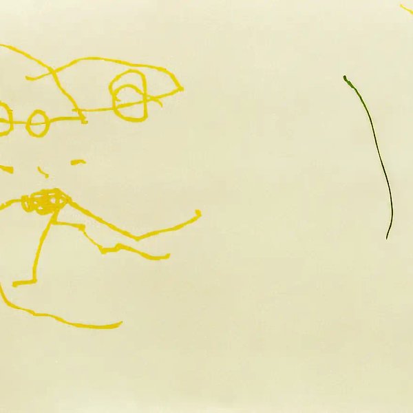 无题。选自《儿童作品样本》系列，1995年，布面油画，90×120厘米，作者自藏