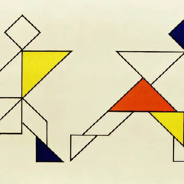 约瑟与波提乏的妻子。出自《益智游戏》系列，1994年，布面油画，90×120厘米。作者自藏。