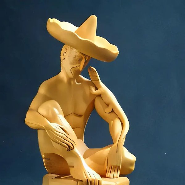 Тайные знания, 1992, самшит, h 15,5