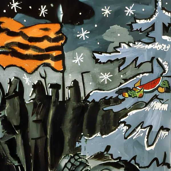 Последний-решительный. Из цикла "Пердо", 1987, Оргалит, темпера, 120 х 200 см Собрание П.Халонен, Хельсинки, Финляндия