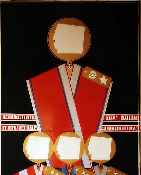 Иконостас. Центральная часть, 1991, Дерево, оргалит, эмаль, 240 х 130 х 5 см Собственность автора