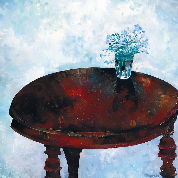 Бабушке. Незабудки, 1992, холст, масло, 100х100