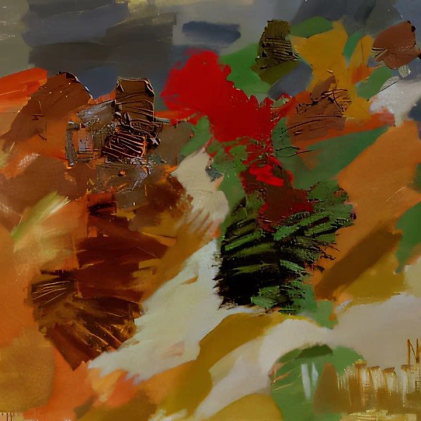 Петушиный бой, 1991, холст, масло, 110 х 120 см Собственность автора