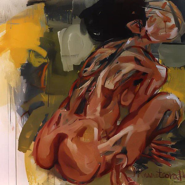 Напряженная обнаженная, 1994, холст, масло, акрил, 90 х 100 см Собственность автора