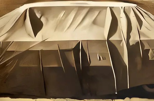Автомобиль, 1996, холст, масло, 66 х 196 см