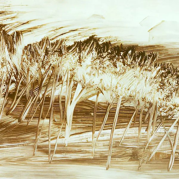 № 14. Пейзаж в черном, 1989, картон, масло, 50 х 69
