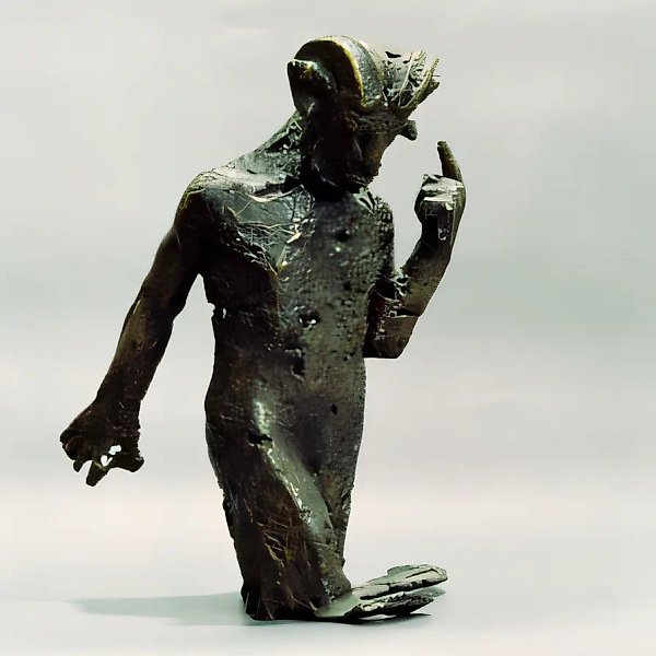 Фавн (идущий вверх по ручью), 1915, бронза, 41х31х20