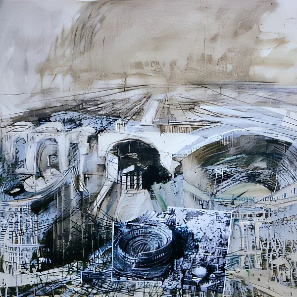 Архитектурная серия, 1995, смешанная техника, 105х120