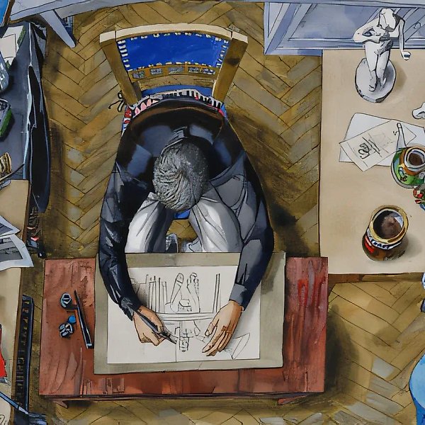 Точки зрения, 1996, акварель, тушь, перо,  55 х 75