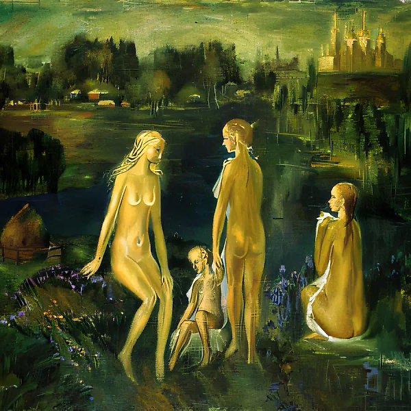 浴女，1990年，布面油画，50×60